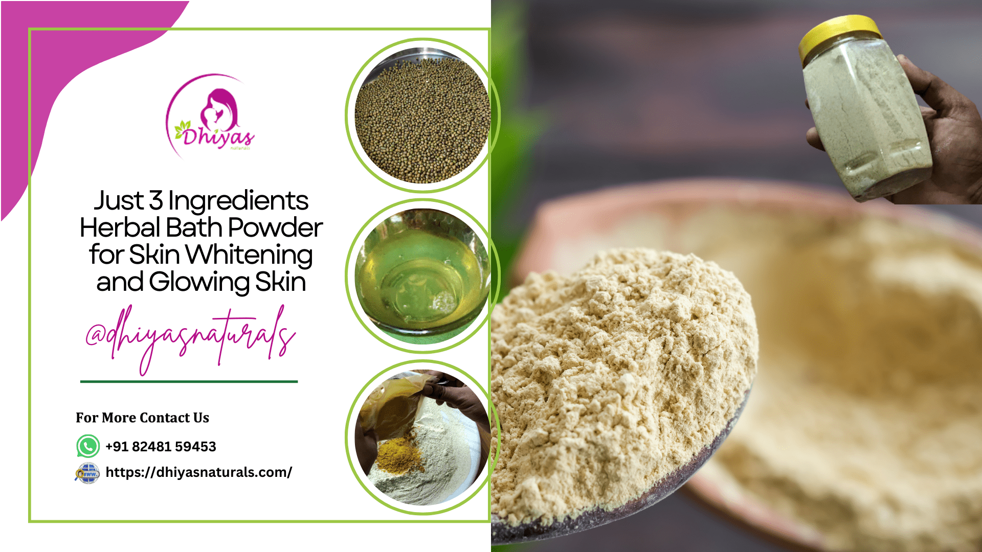 Just 3 Ingredients Herbal Bath Powder